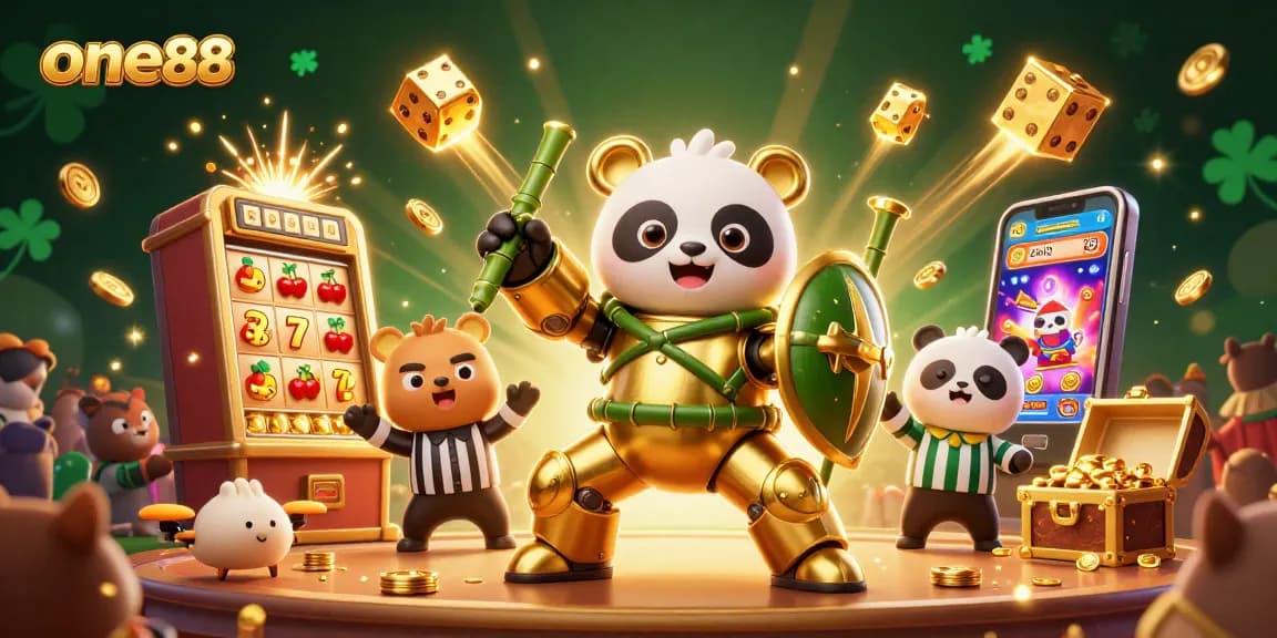 Experience thrilling wins at one88 with a vibrant 3D casino scene showcasing dynamic game elements.