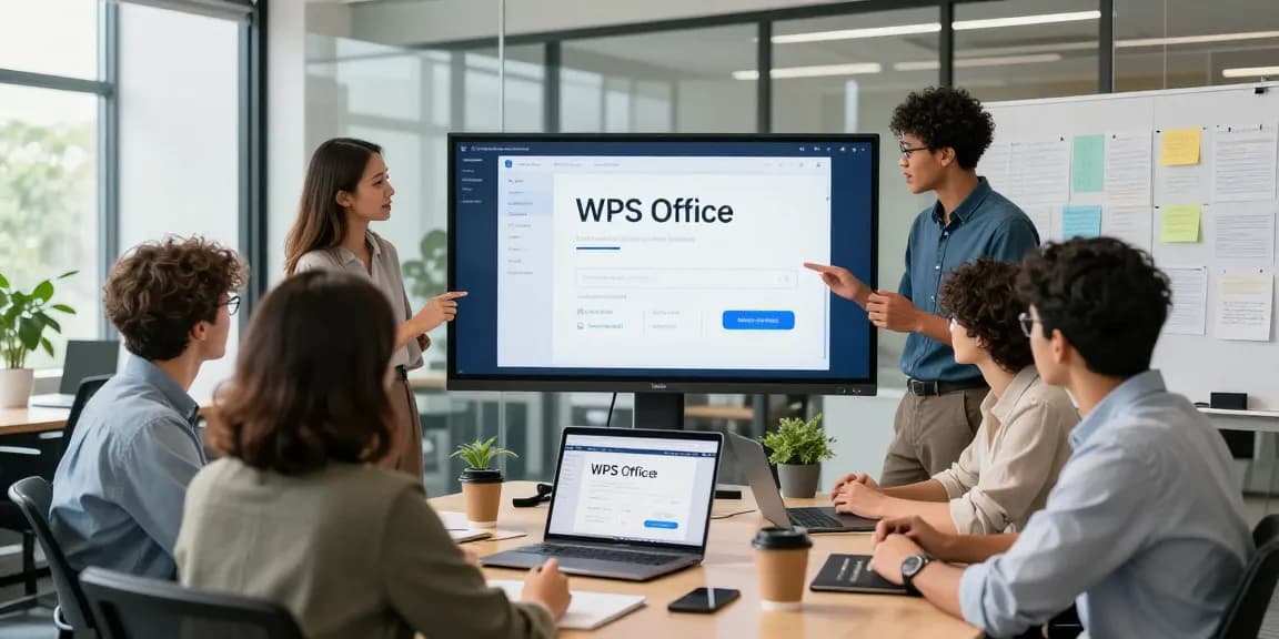 Dynamic team collaboration at the WPS Official Website showcase in a modern office.