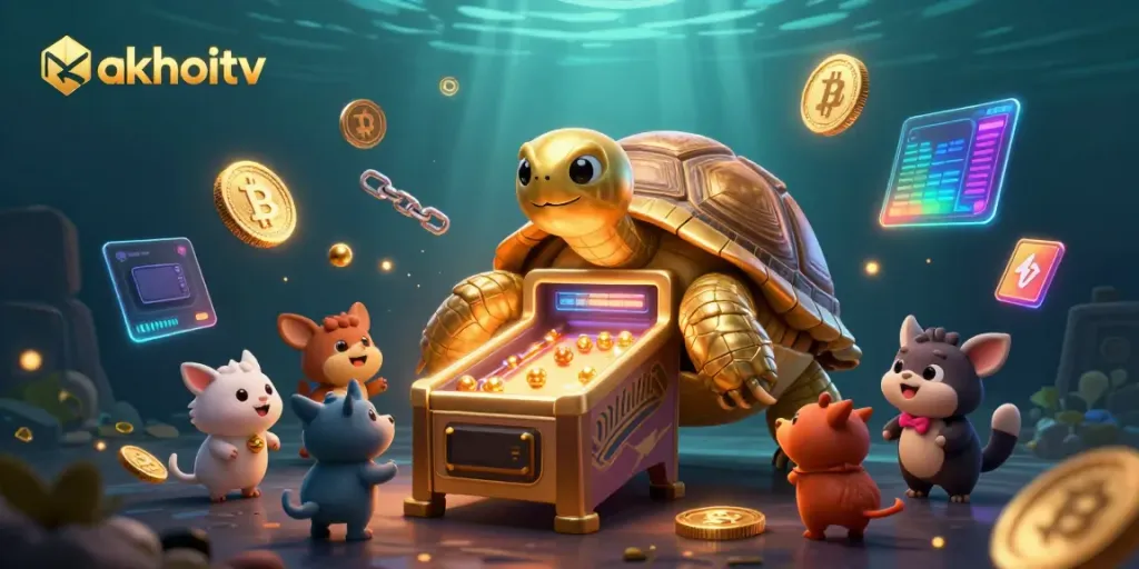 Experience dynamic gaming at rakhoitv with vibrant 3D animations of casino elements.
