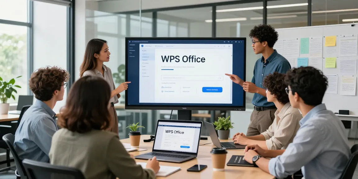 Dynamic team collaboration at the WPS Official Website showcase in a modern office.