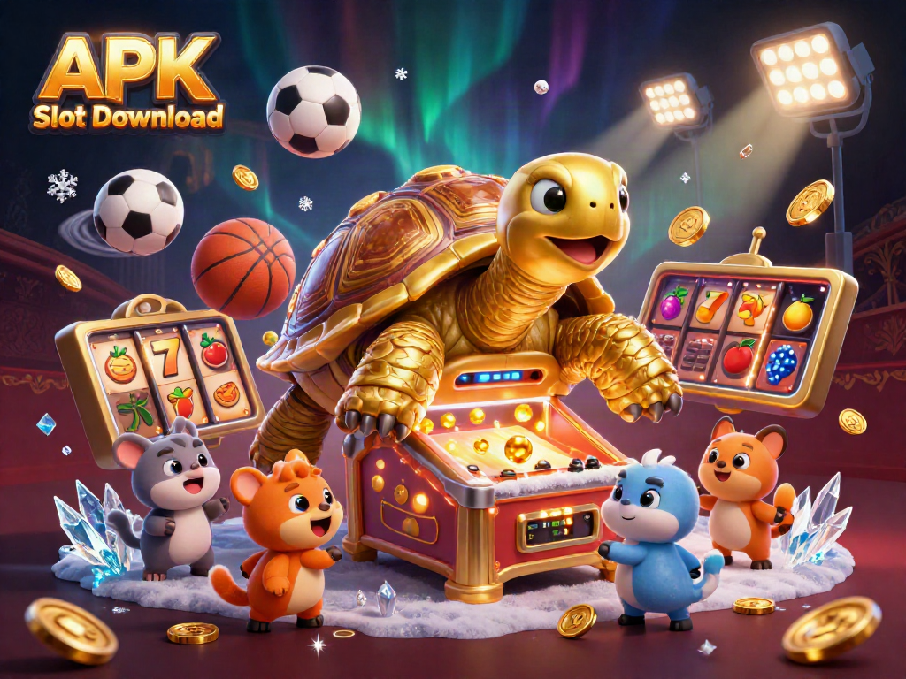 Play exciting slot games with the APK Slot Download featuring a dynamic tortoise pinball machine.